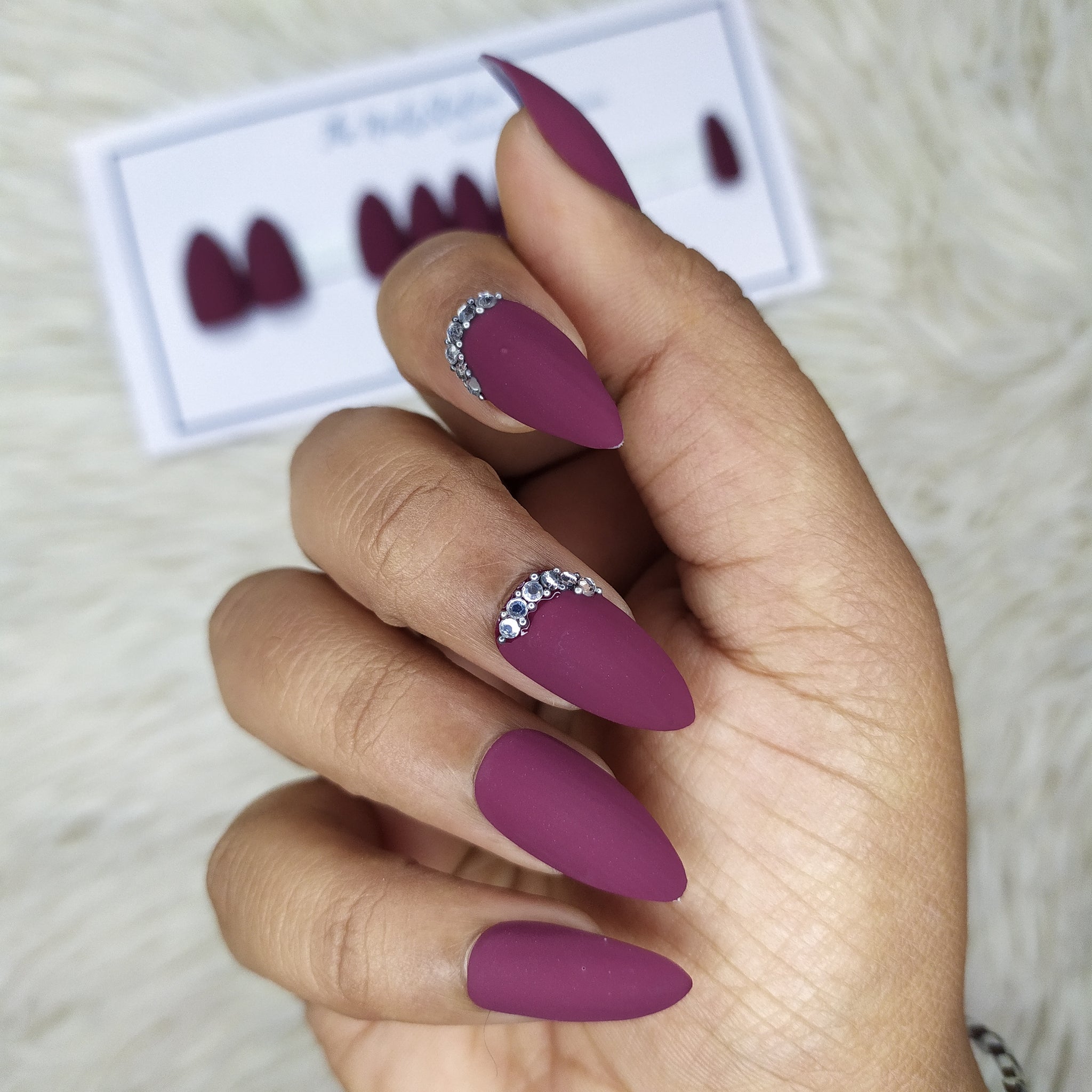 ROZIA Artificial Nails Matte Finish False Nails Long Tips Rich Color Nail  Full Cover Nail Extensions Artificial DIY Nail Art Accessories Purple,  White - Price in India, Buy ROZIA Artificial Nails Matte